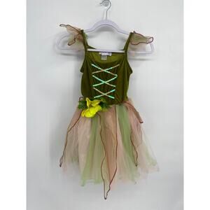 Princess Dress Green Lace Up Flower Tulle Skirt Medium